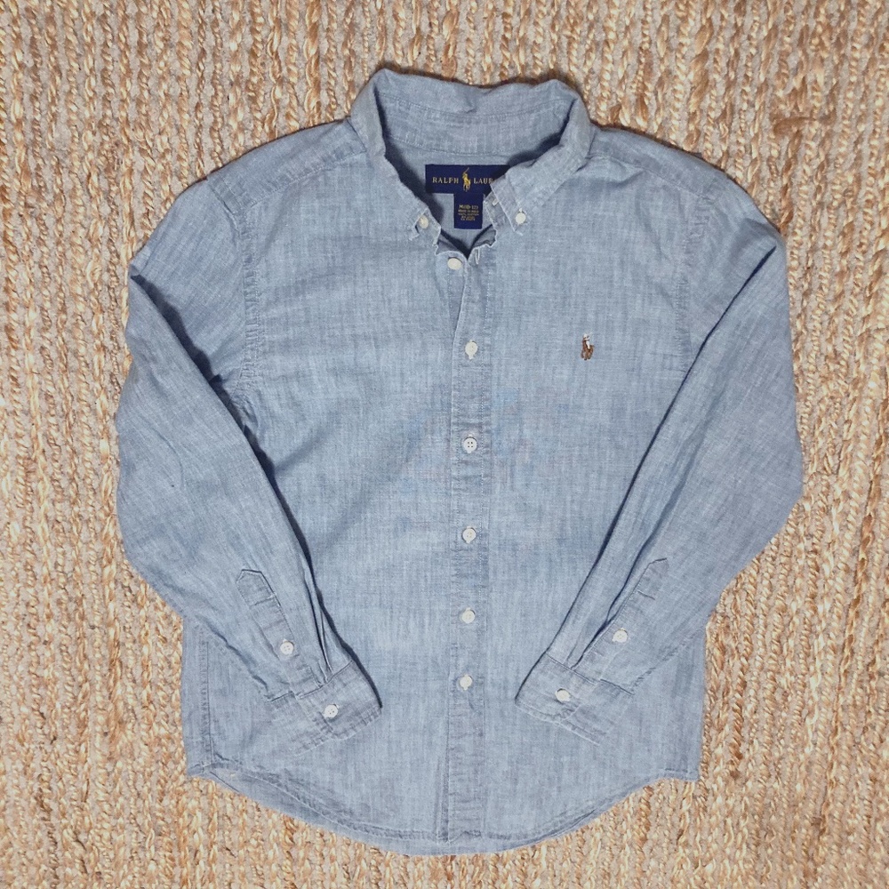 Ralph Lauren Chambray  boys dress shirt sz M 10-12